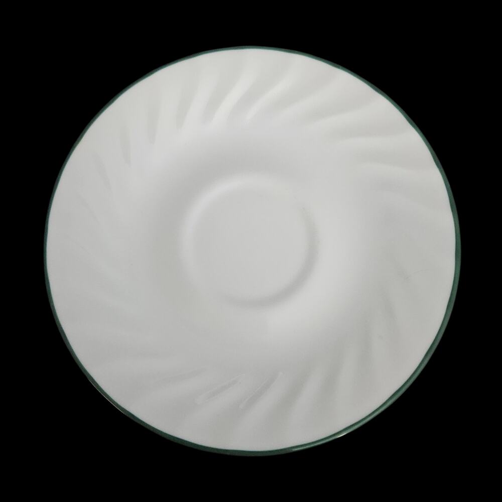 Corelle by Corning White Embossed Swirl Saucers Set of 4 Made in USA